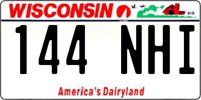 WI license plate 144NHI