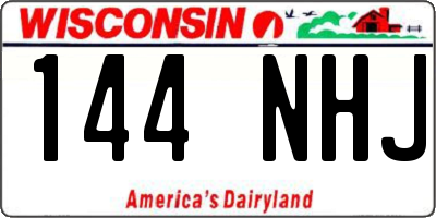 WI license plate 144NHJ