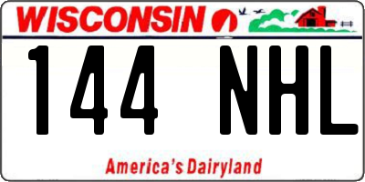 WI license plate 144NHL