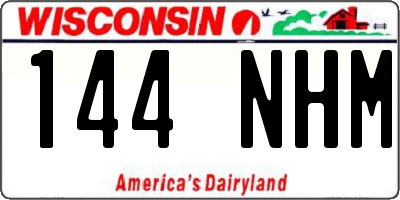 WI license plate 144NHM