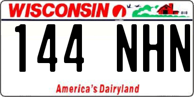 WI license plate 144NHN