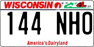 WI license plate 144NHO