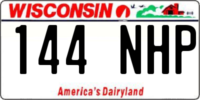 WI license plate 144NHP