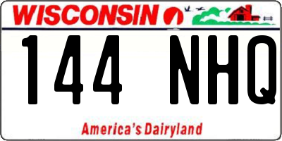 WI license plate 144NHQ