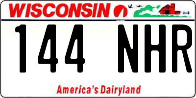 WI license plate 144NHR