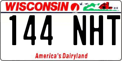 WI license plate 144NHT
