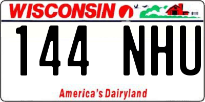 WI license plate 144NHU