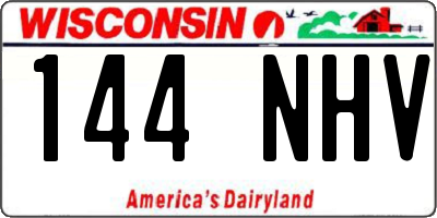 WI license plate 144NHV