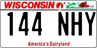 WI license plate 144NHY