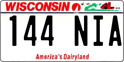 WI license plate 144NIA