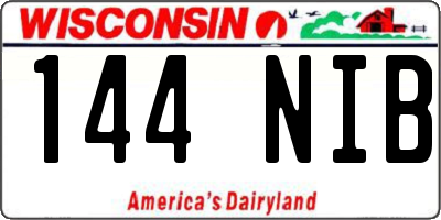 WI license plate 144NIB