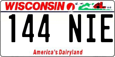 WI license plate 144NIE
