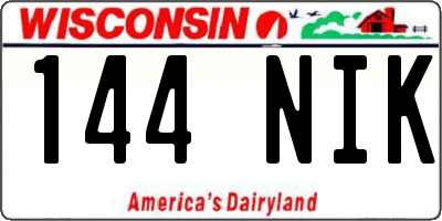 WI license plate 144NIK