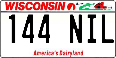 WI license plate 144NIL