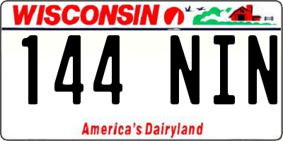 WI license plate 144NIN