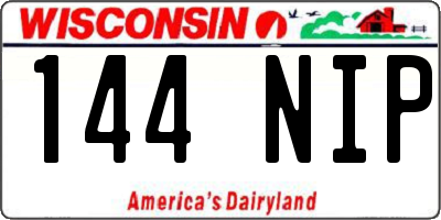 WI license plate 144NIP