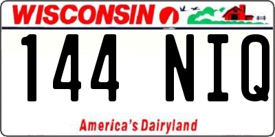 WI license plate 144NIQ