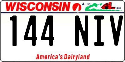 WI license plate 144NIV