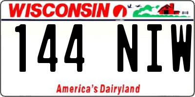WI license plate 144NIW