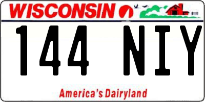 WI license plate 144NIY
