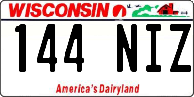 WI license plate 144NIZ