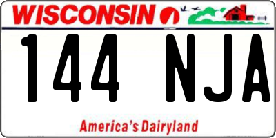WI license plate 144NJA