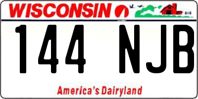 WI license plate 144NJB