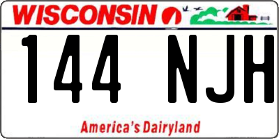 WI license plate 144NJH