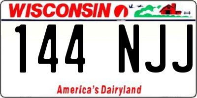 WI license plate 144NJJ