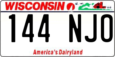 WI license plate 144NJO