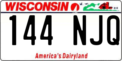 WI license plate 144NJQ