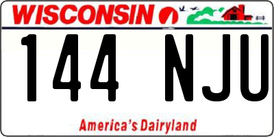 WI license plate 144NJU