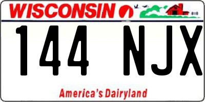 WI license plate 144NJX