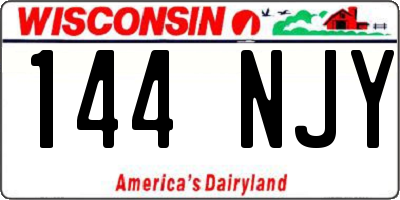 WI license plate 144NJY