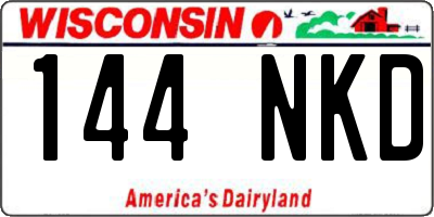 WI license plate 144NKD