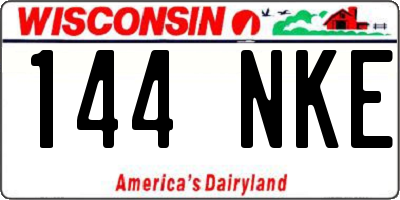 WI license plate 144NKE