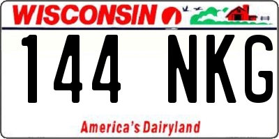 WI license plate 144NKG