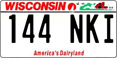 WI license plate 144NKI