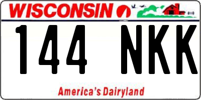 WI license plate 144NKK