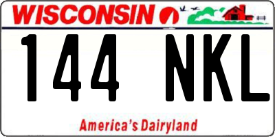WI license plate 144NKL