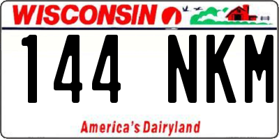 WI license plate 144NKM