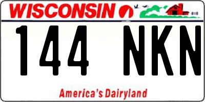 WI license plate 144NKN