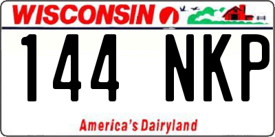 WI license plate 144NKP