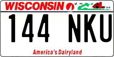 WI license plate 144NKU