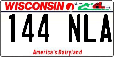 WI license plate 144NLA