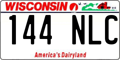 WI license plate 144NLC