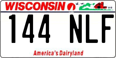 WI license plate 144NLF
