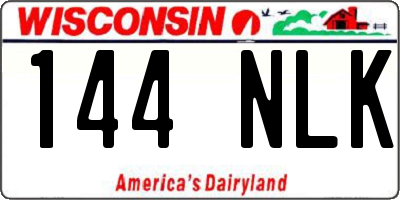 WI license plate 144NLK