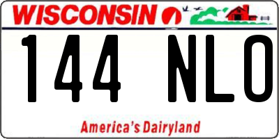 WI license plate 144NLO