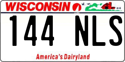 WI license plate 144NLS